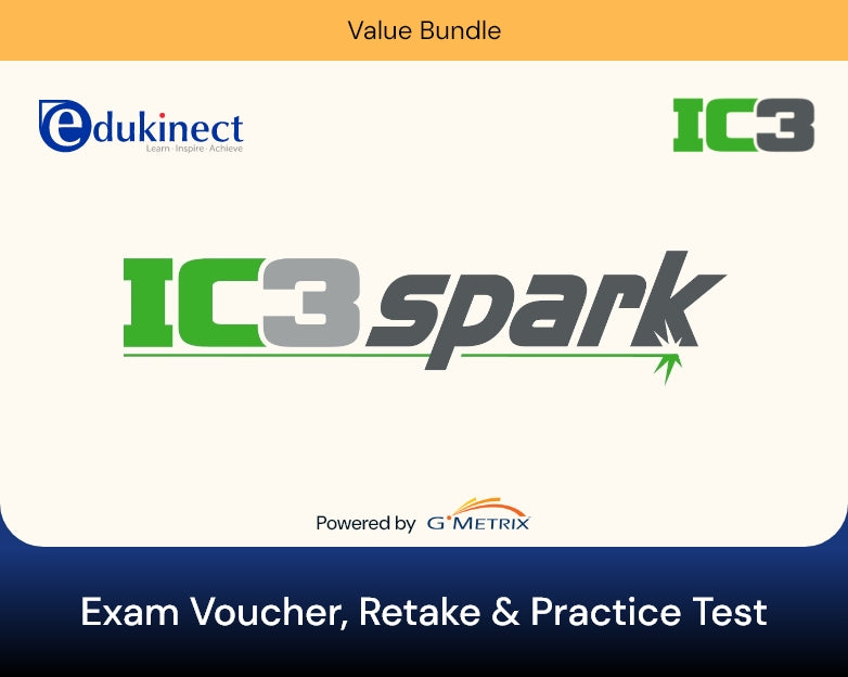 IC3 GS5 Spark Exam Voucher with Retake and Practice Test (K12/HED)